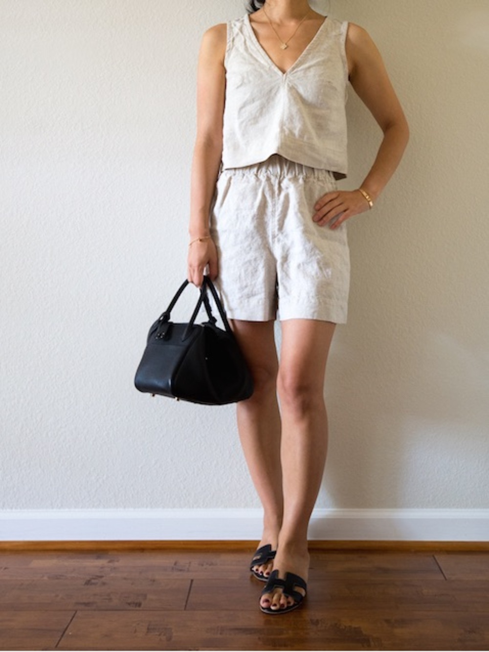 Elizabeth Suzann Florence short midweight linen flax XS